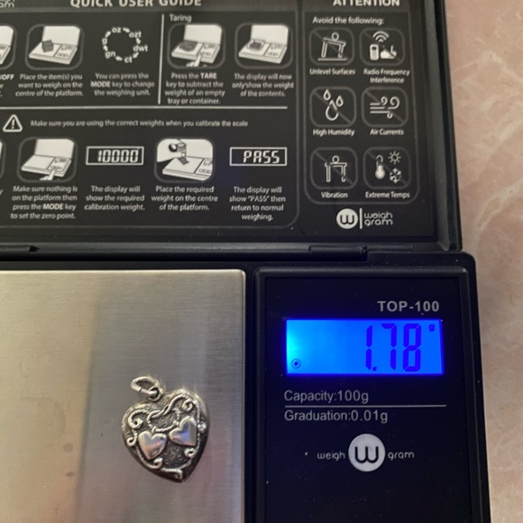 VTG Sterling Walter Lampl Double Heart Puffy Heart Charm - Picture 5 of 5